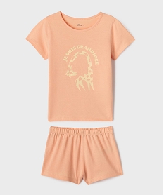GEMO Pyjashort en jersey de coton imprimé fille orange standard