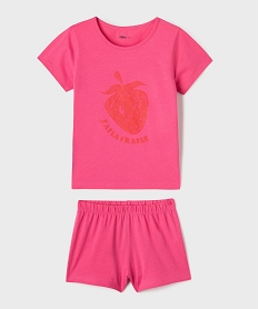 GEMO Pyjashort en jersey de coton imprimé fille rose standard