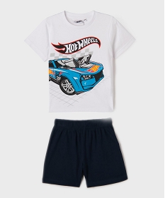 GEMO Pyjashort en coton imprimé garçon - HotWheels blanc standard