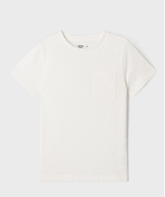 GEMO Tee-shirt manches courtes avec poche poitrine garçon blanc standard
