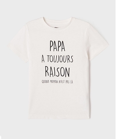 GEMO Tee-shirt manches courtes avec inscription garçon blanc standard
