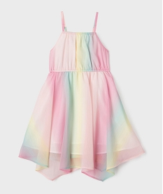 GEMO Robe à bretelles en voile multicolore fille Multicolore