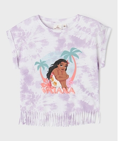 GEMO Tee-shirt manches courtes à franges motif Vaiana fille - Disney Violet