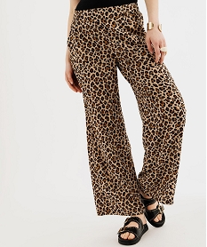 GEMO Pantalon fluide imprimé coupe large femme peau de bete