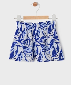 GEMO Short ample en viscose à motif feuillage bébé fille bleu standard