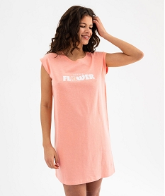 GEMO Chemise de nuit sans manches imprimée femme rose standard