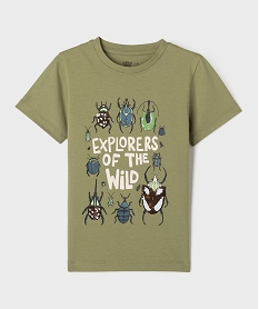 GEMO Tee-shirt manches courtes à sequins réversibles garçon vert standard