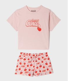 GEMO Pyjashort à motifs Cherry Coke fille - Coca Cola rose standard