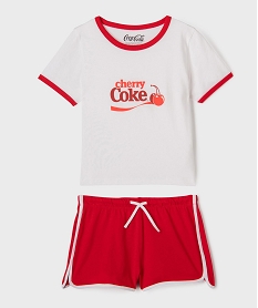 GEMO Pyjama bicolore avec inscription Cherry Coke fille - Coca Cola blanc standard