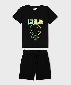 GEMO Pyjashort en coton imprimé garçon - Smiley World Noir