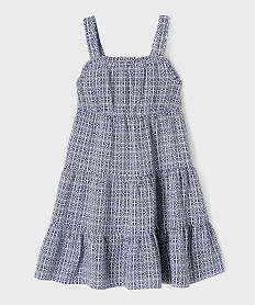 GEMO Robe imprimée à bretelles avec volants fille bleu standard