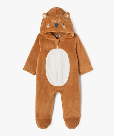 GEMO Surpyjama en maille peluche à capuche animée bébé marron standard