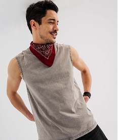 GEMO Débardeur à col rond style vintage homme Gris