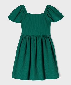 GEMO Robe en maille texturée à col modulable fille vert standard