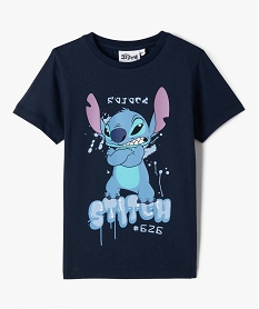 GEMO Tee-shirt manches courtes imprimé Stitch garçon - Disney Bleu