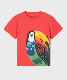 GEMO Tee-shirt manches courtes avec motif exotique garçon rouge standard