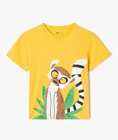 GEMO Tee-shirt manches courtes avec motif exotique garçon jaune standard