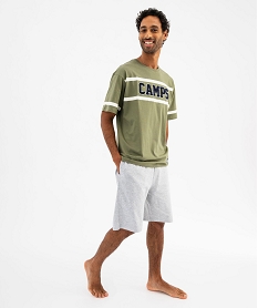 GEMO Pyjashort à motif bouclette homme - Camps United kaki fonce