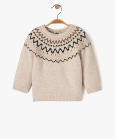 GEMO Pull à motifs jacquard bébé beige chine