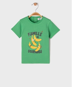 GEMO Tee-shirt manches courtes avec motif humoristique bébé garçon vert standard