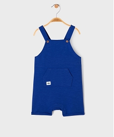 GEMO Salopette courte bébé garçon en jersey de coton bleu standard