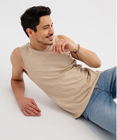 GEMO Débardeur à col rond uni homme beige taupe