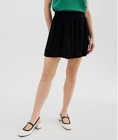 GEMO Short ample en viscose froissée femme noir standard