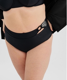 GEMO Bas de maillot de bain à broderie et détail ajouré femme grande taille noir standard