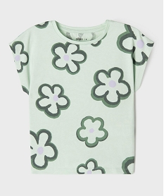GEMO Tee-shirt manches courtes loose imprimé fille vert standard