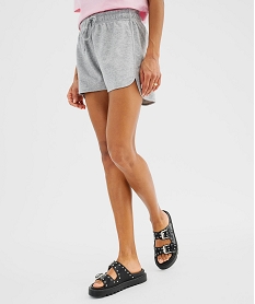 GEMO Short en maille French Terry avec taille ajustable femme gris standard
