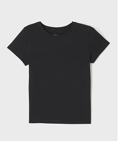GEMO Tee-shirt manches courtes et col rond fille noir standard