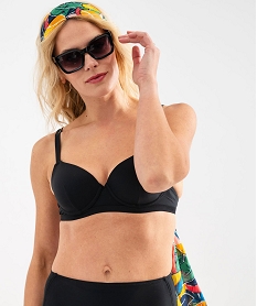 GEMO Haut de maillot de bain corbeille à armatures et bonnets paddés femme noir standard