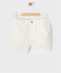 GEMO Short en lin et coton avec ceinture ajustable bébé garçon Beige