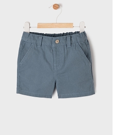 GEMO Short en lin et coton avec ceinture ajustable bébé garçon navy