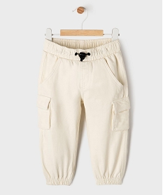 GEMO Pantalon de jogging cargo en maille coloris unique bébé garçon Beige