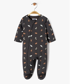 GEMO Pyjama à fermeture zippée avec motifs dinosaures bébé garçon Gris