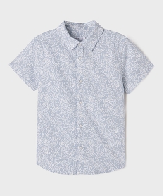 GEMO Chemise manches courtes à motifs fleuri garçon bleu standard