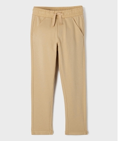 GEMO Pantalon en maille French Terry à revers garçon beige standard