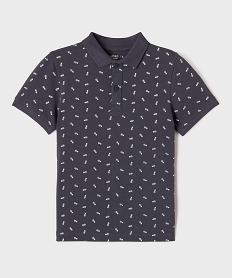 GEMO Polo manches courtes à micro motifs garçon Bleu
