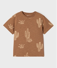 GEMO Tee-shirt manches courtes à motif désert garçon marron standard