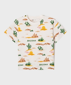 GEMO Tee-shirt manches courtes à motif désert garçon blanc standard