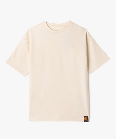 GEMO Tee-shirt manches courtes en coton texturé garçon blanc chine