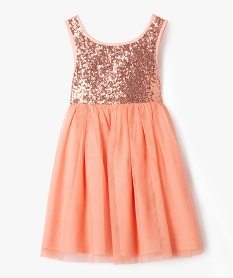 GEMO Robe de cérémonie en sequins et tulle fille rose standard