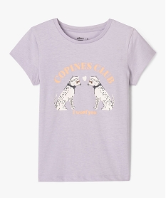 GEMO Tee-shirt manches courtes avec motif girly fille violet standard