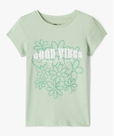 GEMO Tee-shirt manches courtes avec motif girly fille vert standard