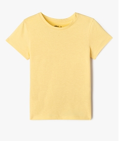 GEMO Tee-shirt manches courtes et col rond fille jaune standard