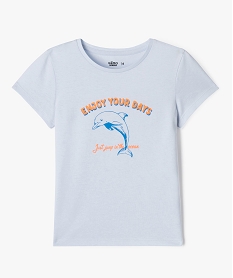 GEMO Tee-shirt manches courtes à motif fille bleu standard