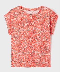 GEMO Tee-shirt manches courtes imprimé fille Rouge