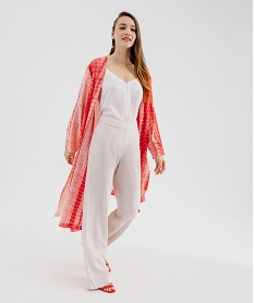 GEMO Blouse longue manches 34 en viscose tie-and-dye femme orange standard