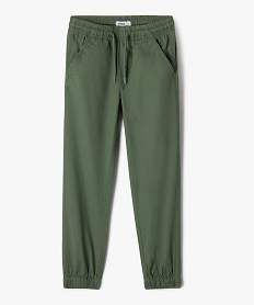 GEMO Pantalon jogger en twill de coton taille élastique garçon kaki standard